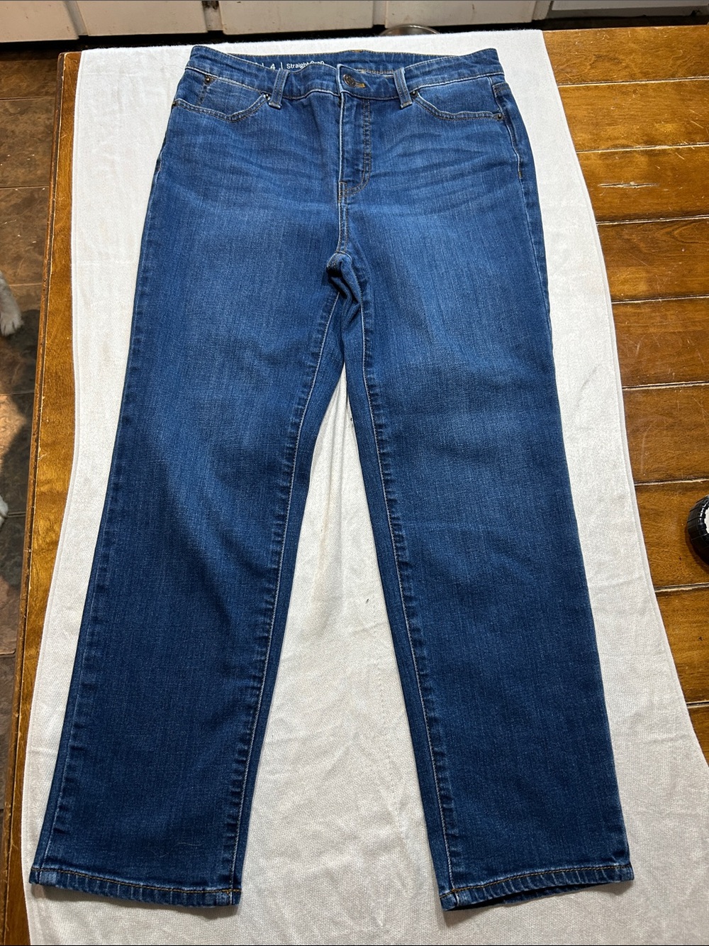 Talbots Flawless Classic Straight-Leg Crop Jeans in Deep Blue Denim